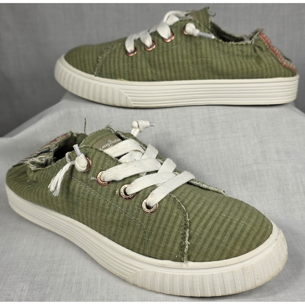 Tommy Bahama Olive Green Corduroy Slip On Sneakers Women 7 Distressed Low Top